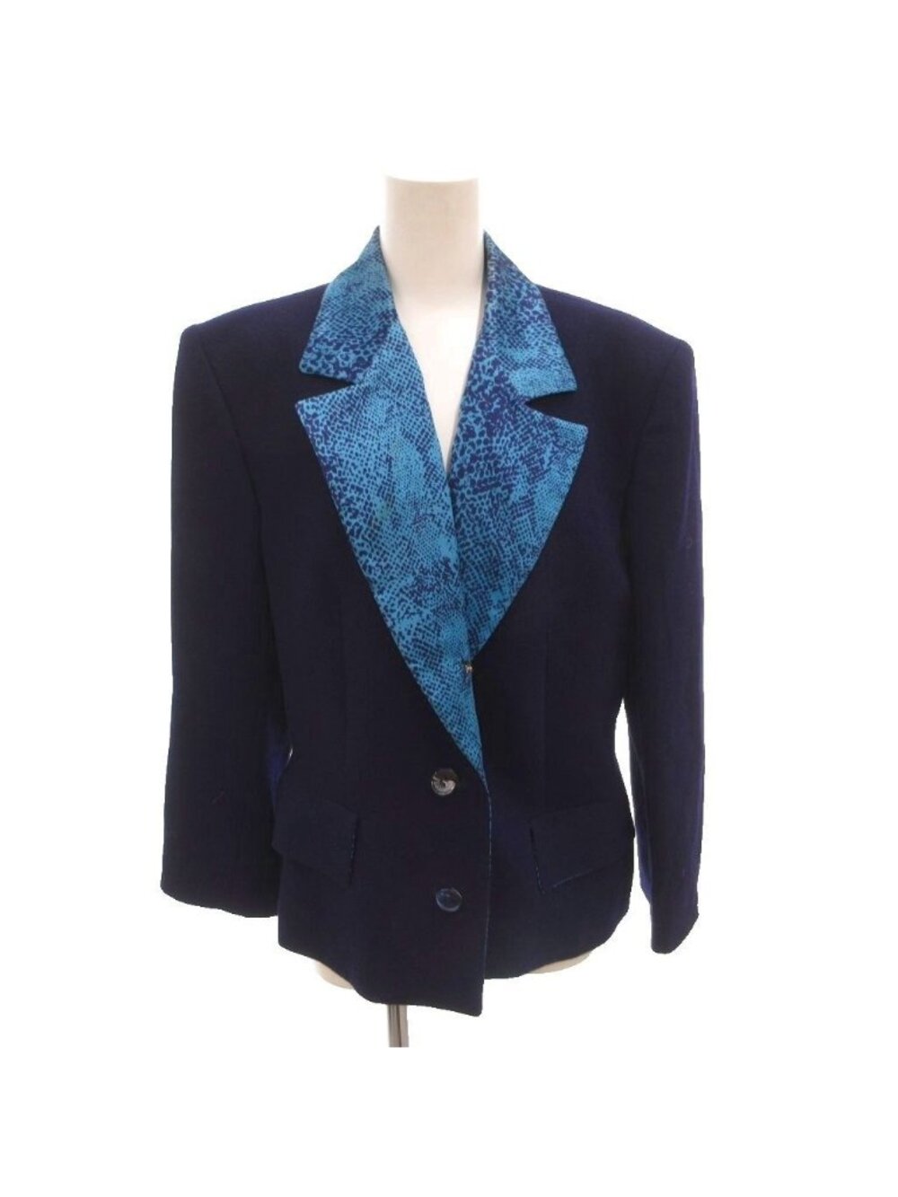 Celine Tailored Jacket Blazer Single Silk Blend Fully Lined Wool Navy